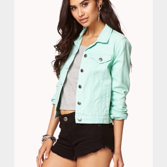 mint denim jacket